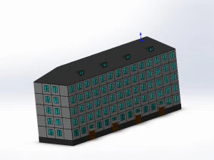 5階建てのソビエトの建物 3Dモデル