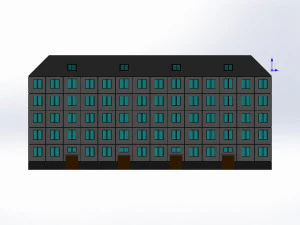 soviet building with 5 floors 3D Model