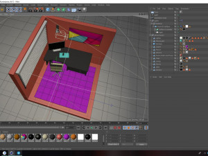 isometric work room-office 3d 3D Model