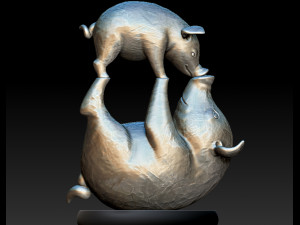 pigs souvenir statuette for 3d print 3d print model 3D Print Model
