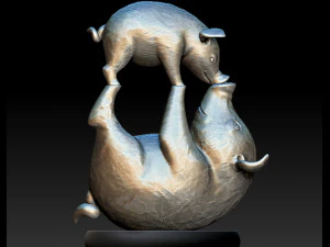 pigs souvenir statuette for 3d print 3d print model 3D Print Model