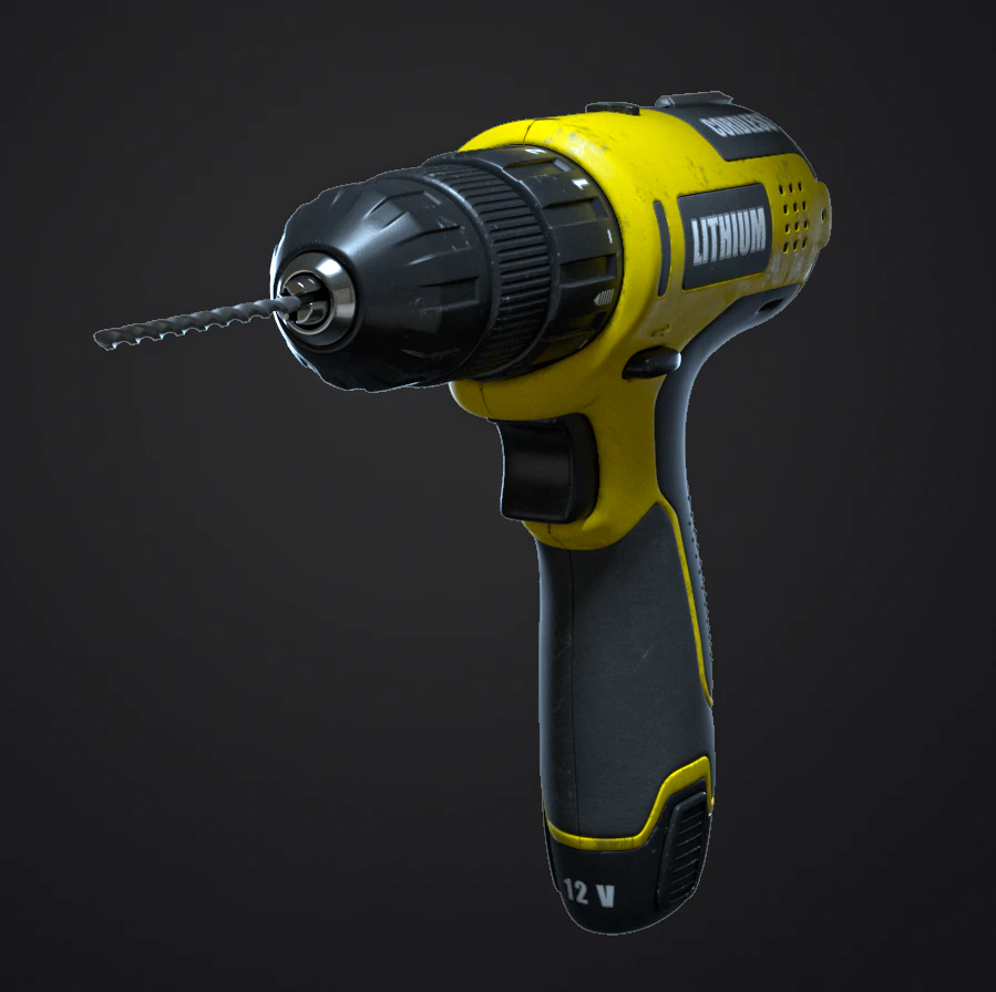 cordless drill 3D Model .c4d .max .obj .3ds .fbx .stl .blend