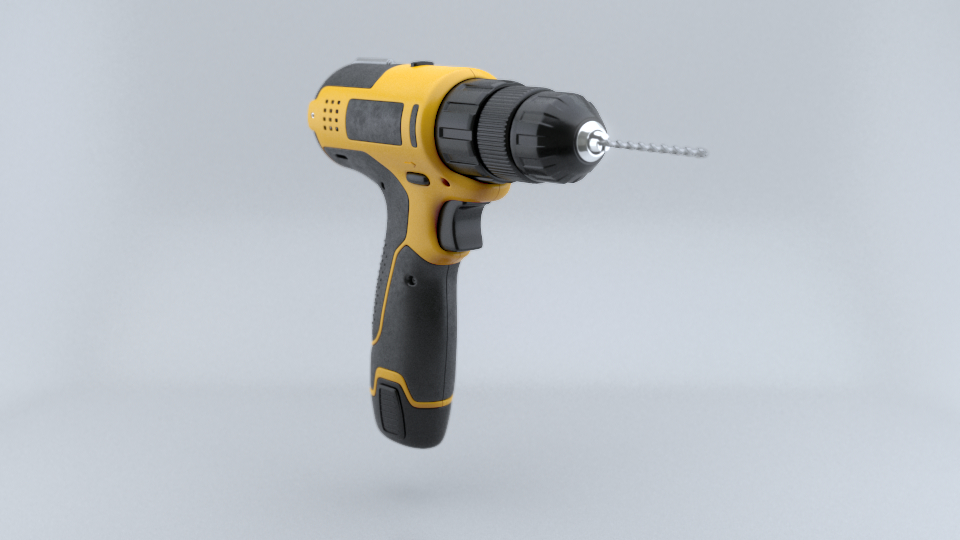 3D Model: Cordless Drill Black and Decker with Drill Bits 3D