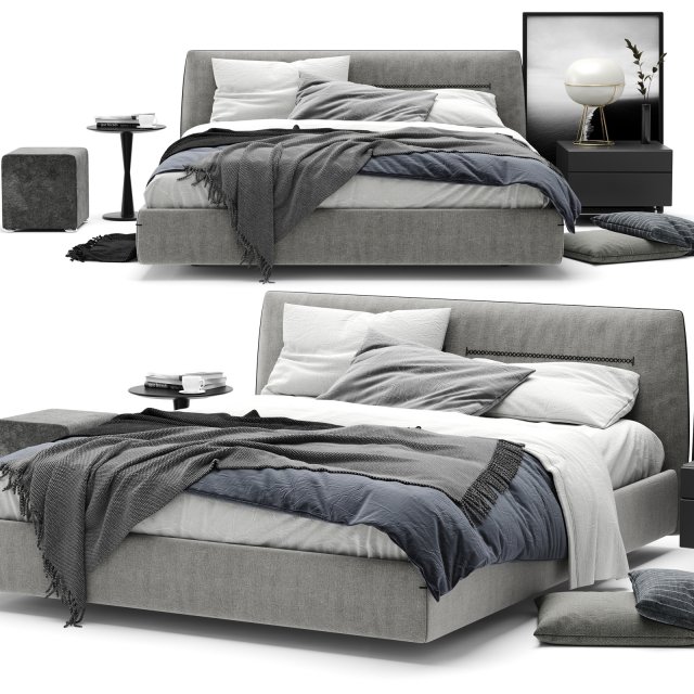 bed jacqueline poliform 3D मॉडल .c4d .max .obj .3ds .fbx .stl .blend 