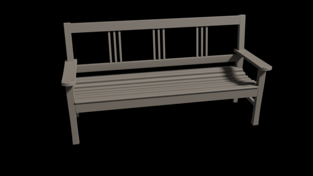 wooden bench Model 3D .c4d .max .obj .3ds .fbx .stl .blend 