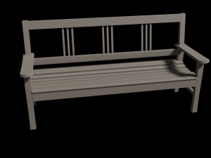 wooden bench 3D Model
