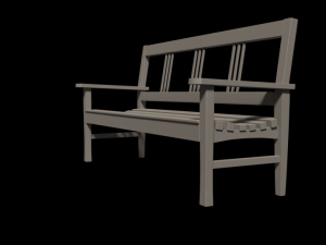 wooden bench Model 3D