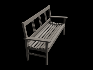 wooden bench Model 3D