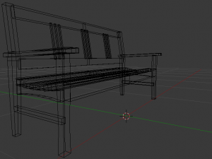 wooden bench Model 3D