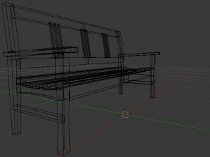 wooden bench 3D Model