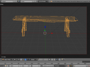 wooden bench lowpoly 3D Model