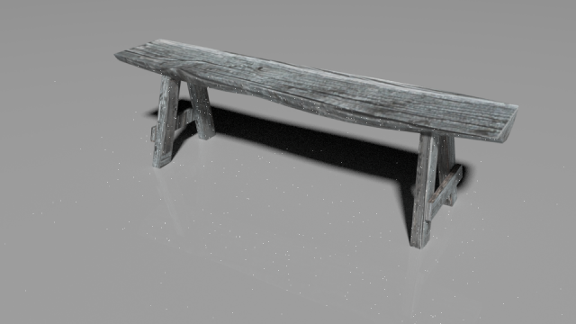 wooden bench lowpoly 3D Model .c4d .max .obj .3ds .fbx .stl .blend