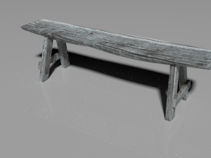 wooden bench lowpoly 3D Model