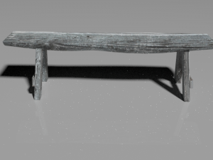 wooden bench lowpoly 3D Model