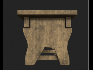 stool wooden 3D Модель
