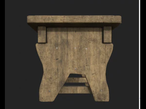 stool wooden 3D Model