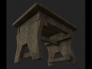 stool wooden 3D Модель