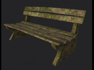 bangku berlumut Model 3D