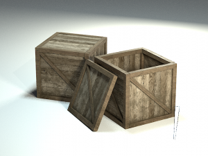 wooden box Model 3D