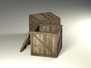 wooden box Model 3D