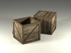 wooden box Model 3D