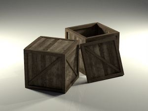 wooden box Model 3D