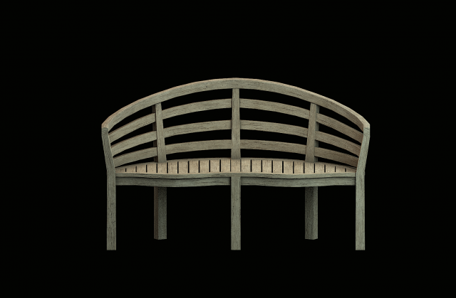 wooden bench 3D Model .c4d .max .obj .3ds .fbx .stl .blend 