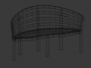 wooden bench 3D Model