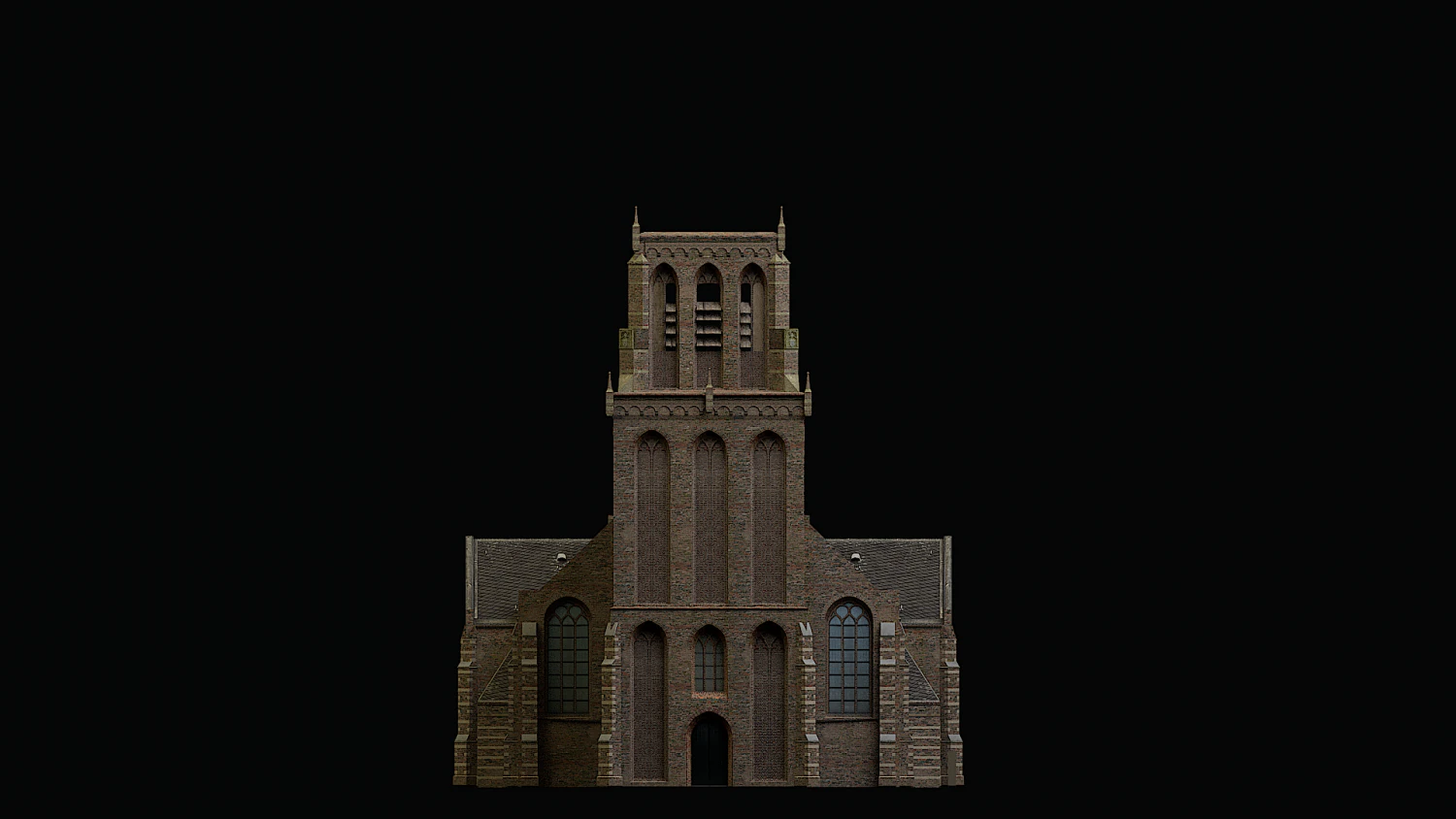 medieval church 3D Model .c4d .max .obj .3ds .fbx .stl .blend 