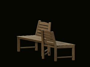 wooden chair Model 3D