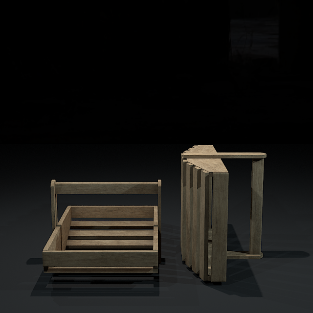 basket wooden 3D Model .c4d .max .obj .3ds .fbx .stl .blend 