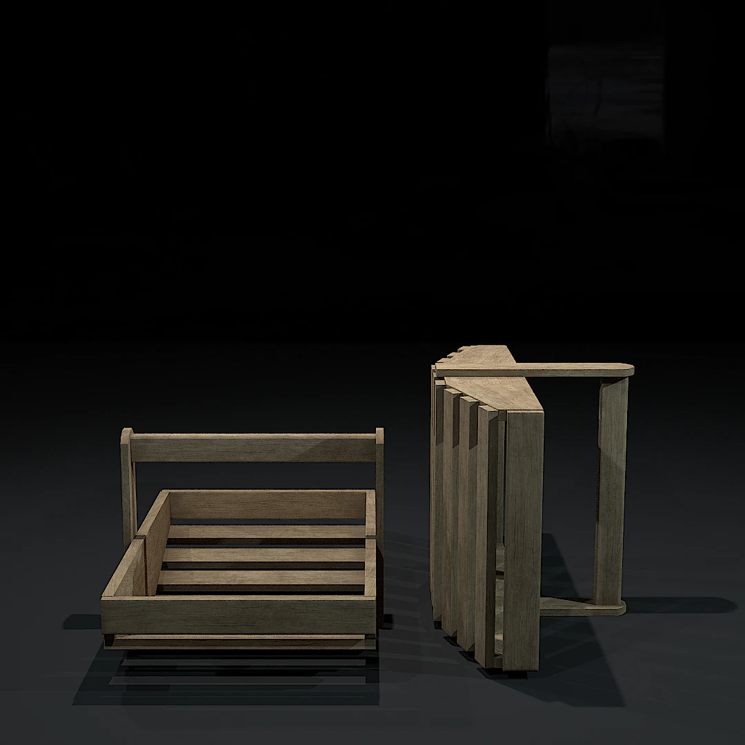 basket wooden 3D Model .c4d .max .obj .3ds .fbx .stl .blend 