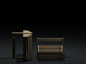 basket wooden 3D Model