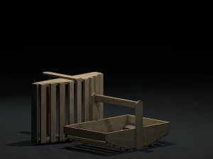 basket wooden 3D Model