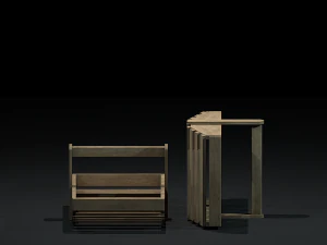 basket wooden 3D Model