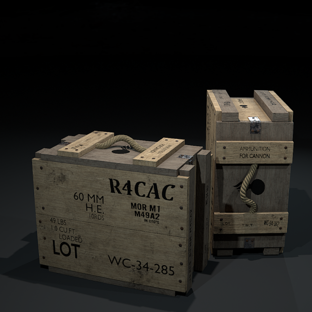 ww2-crate Modelo 3D .c4d .max .obj .3ds .fbx .stl .blend 