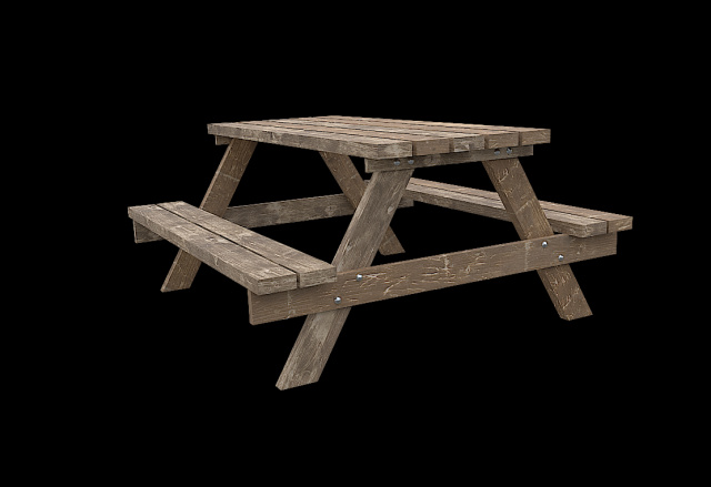 picnicbench 1 3D 모델 .c4d .max .obj .3ds .fbx .stl .blend 
