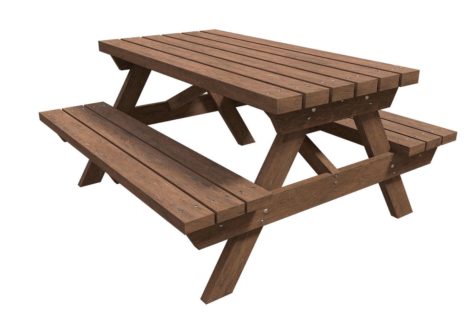 picnic bench 2 3D Model .c4d .max .obj .3ds .fbx .stl .blend 