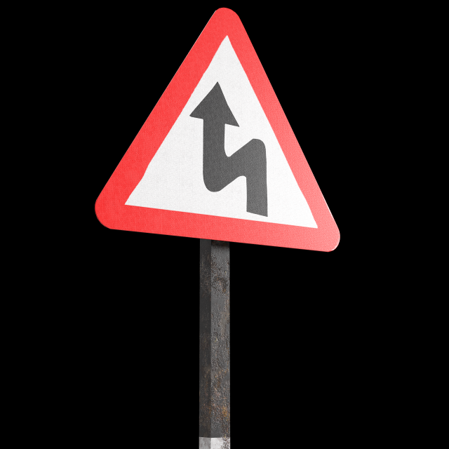 left reverse band roadsign 3D Модель .c4d .max .obj .3ds .fbx .stl .blend 