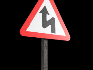 left reverse band roadsign 3D-Modell