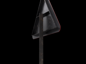 left reverse band roadsign 3D Модель