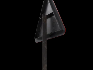 left reverse band roadsign 3D Model