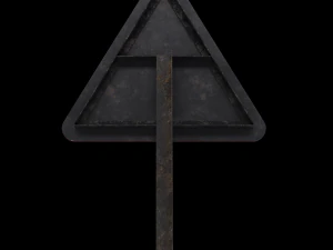 left reverse band roadsign 3D Model