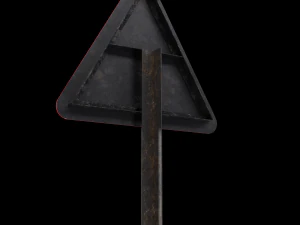 left reverse band roadsign 3D Model