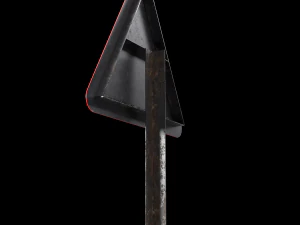 left reverse band roadsign 3D Model