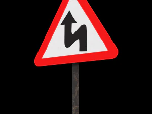 left reverse band roadsign 3D Model
