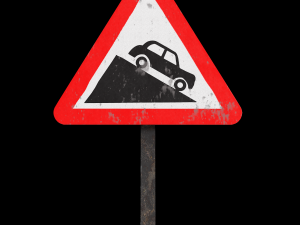 steep descent roadsign 3D-Modell