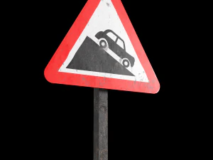 steep descent roadsign 3D Model
