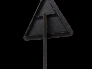 steep descent roadsign 3D Model