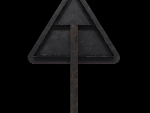 steep descent roadsign 3D Model
